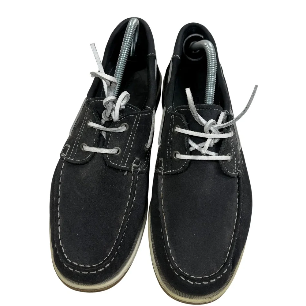 Rohde Mens Navy Blue Nubuck Leather Boat Shoes Deck Shoes‎ Size 44